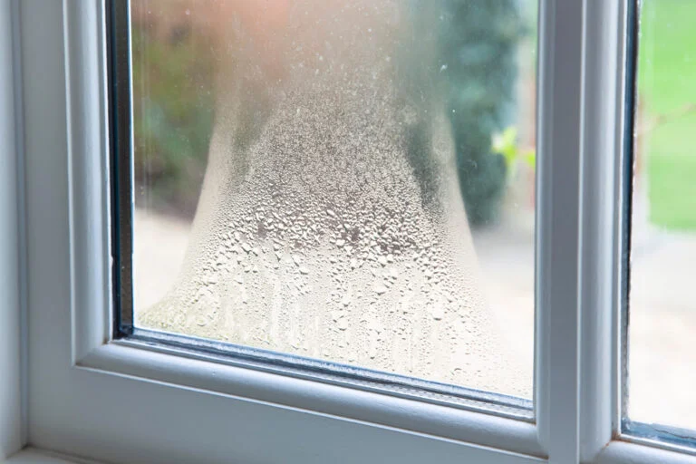 Window and UPVC frame viewed from indoors