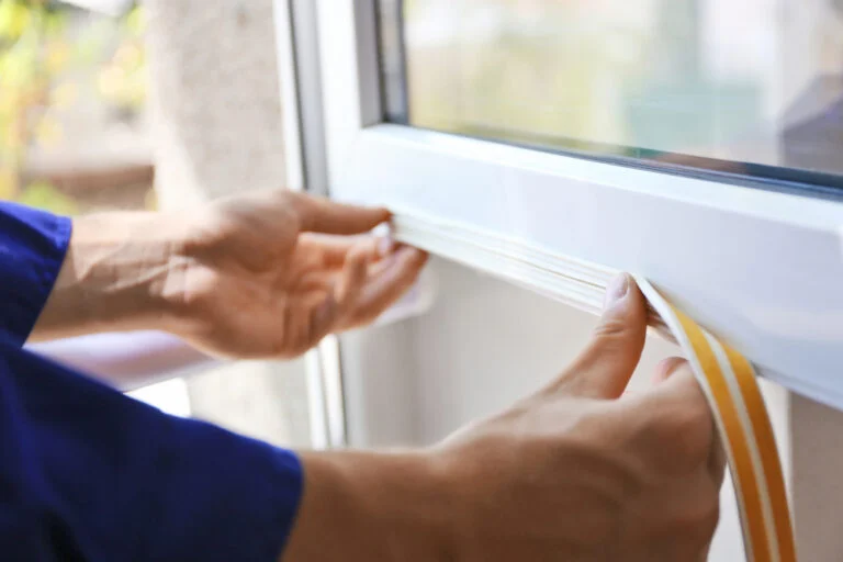 Window and UPVC frame viewed from indoors