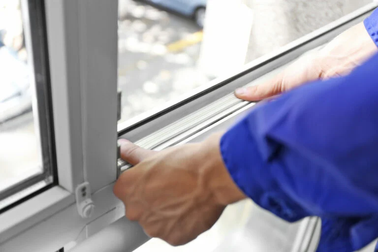 Window and UPVC frame viewed from indoors