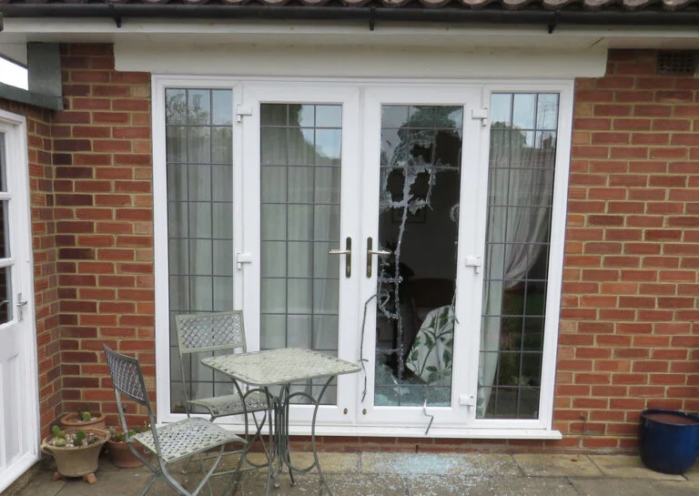 Window and UPVC frame viewed from indoors