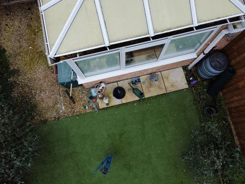 Conservatory roof viewed from above