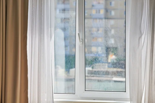 Window and UPVC frame viewed from indoors