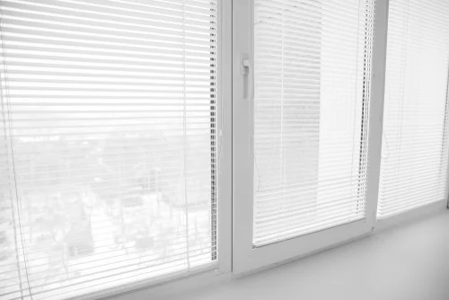 Window and UPVC frame viewed from indoors
