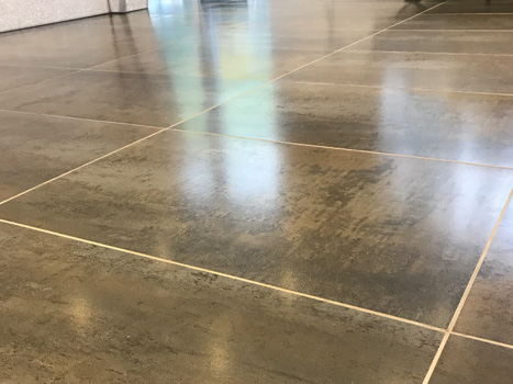 Tile flooring after being washed