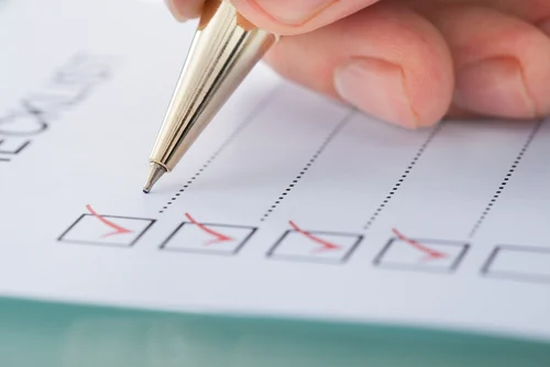 Writing on a spring cleaning checklist