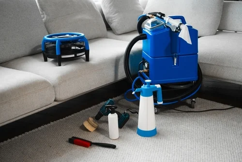 Pressure washing equipment ready for exterior cleaning