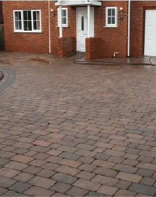 Driveway after pressure washing