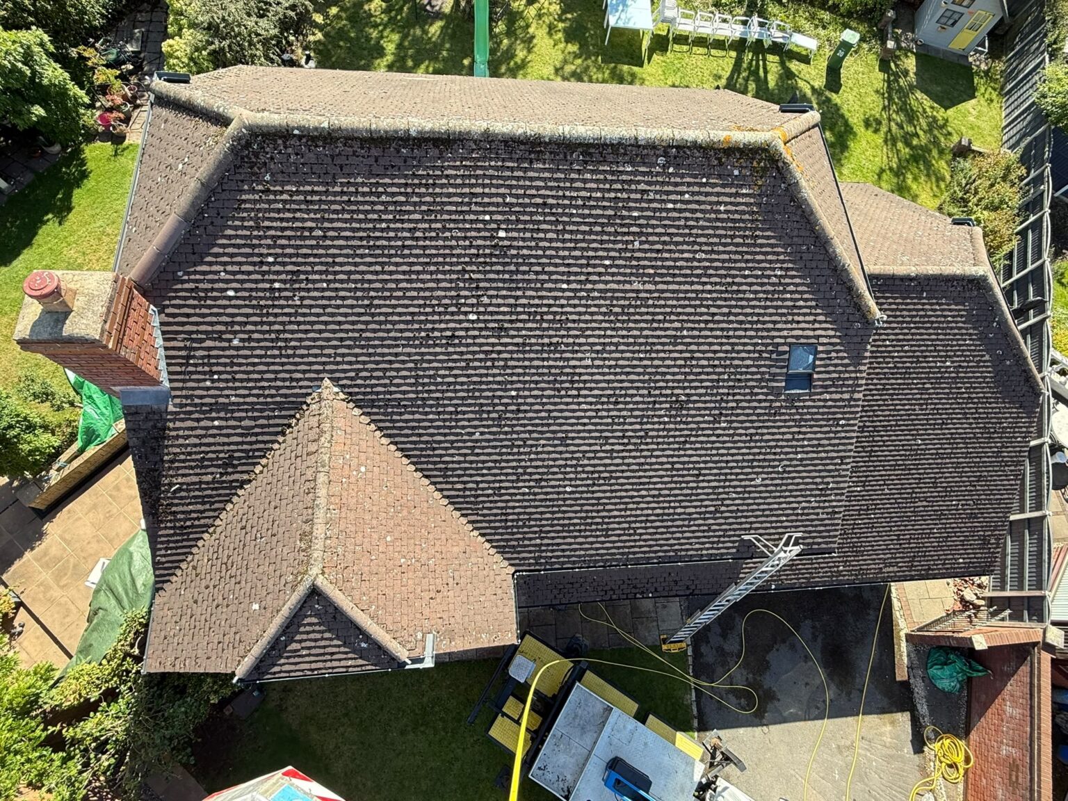 Great Sankey main roof before cleaning