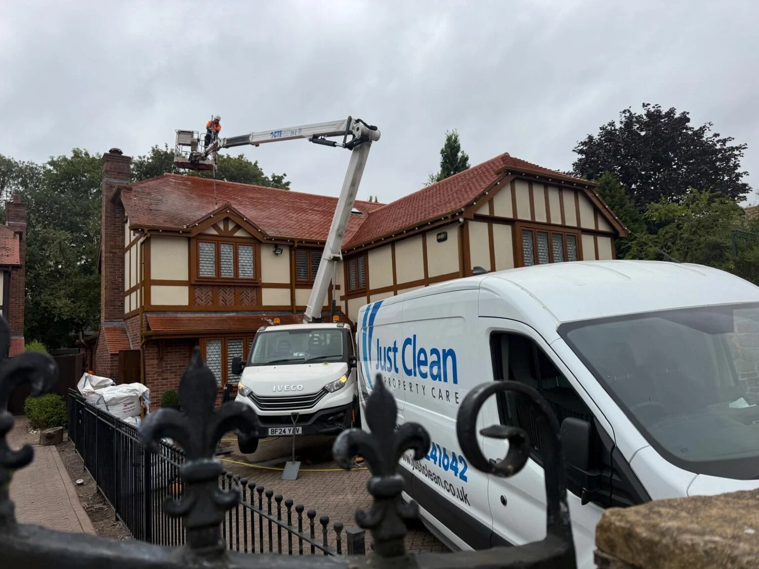 Access equipment and Just Clean van at the St Helens project