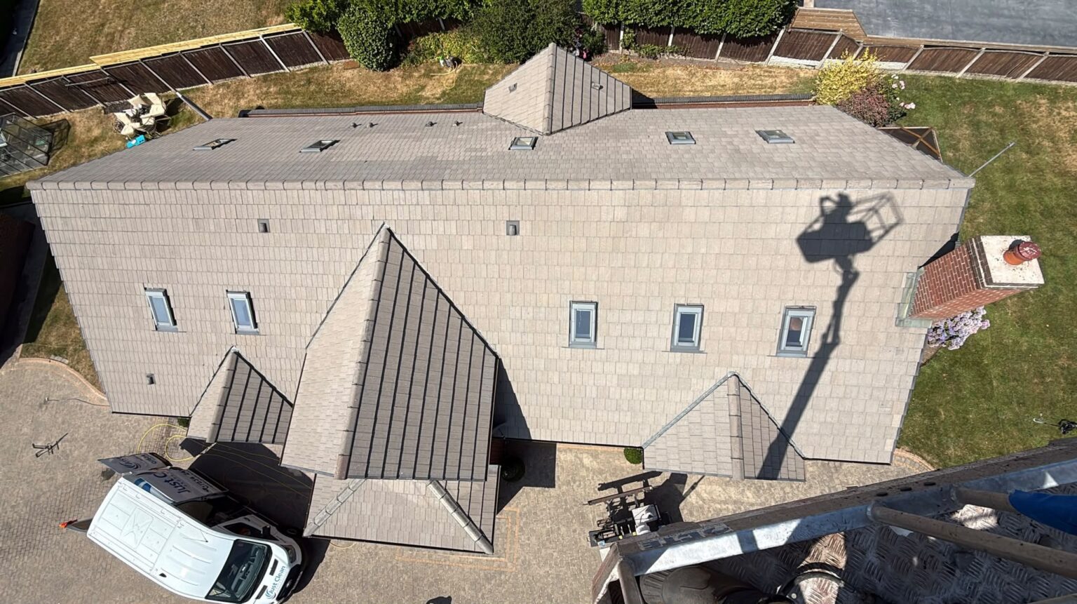 Roof after cleaning on the documented Warrington project