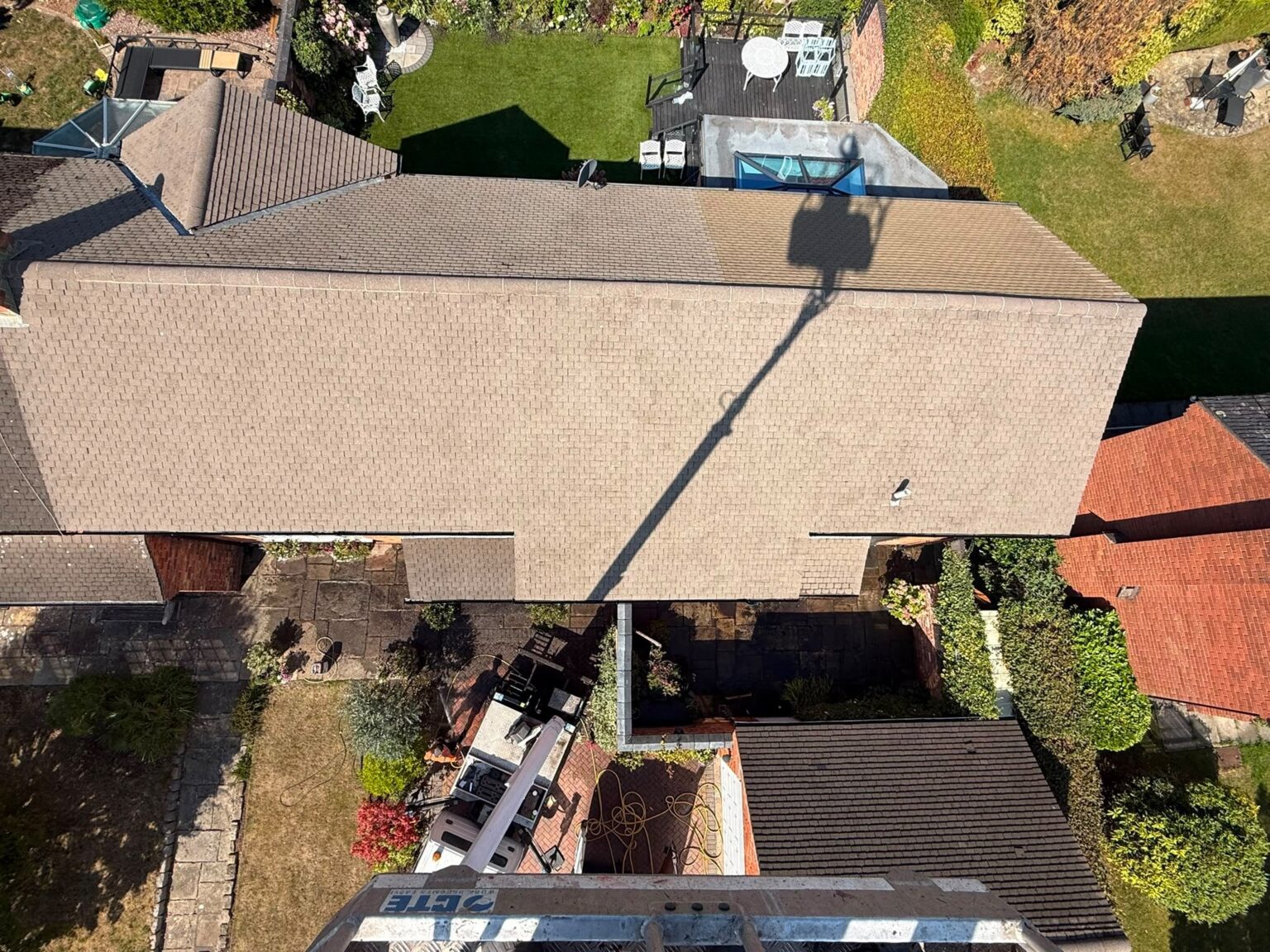 Roofs after cleaning on the Lymm project