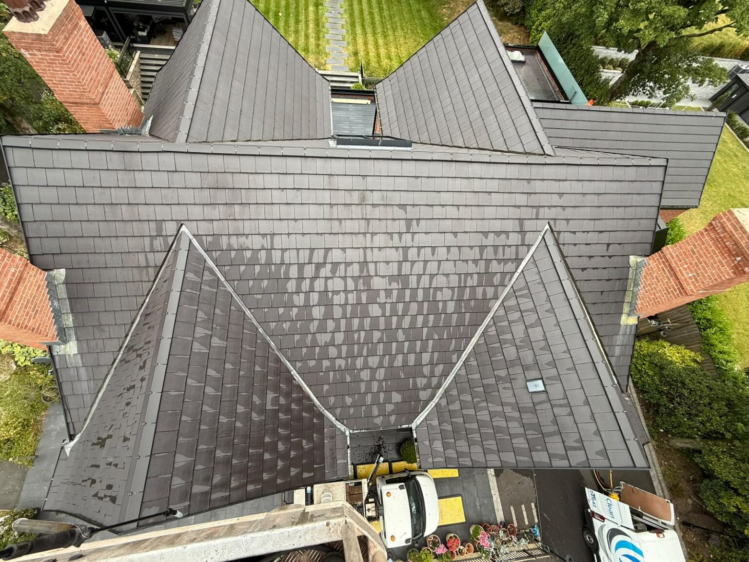 Roof during the documented Bolton cleaning project