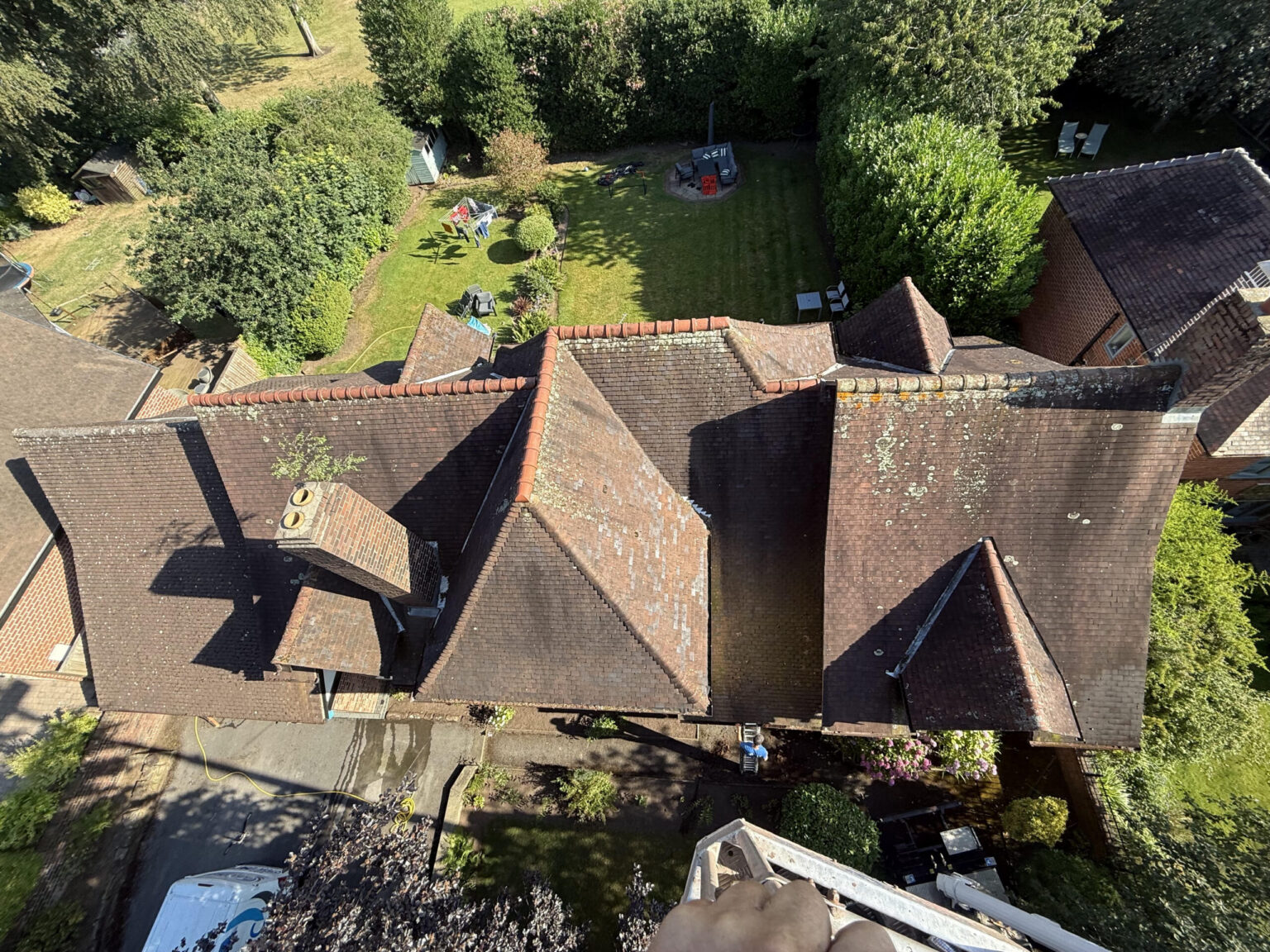 Tiled roof before restoration on the Warrington roof project